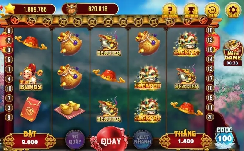 Nổ hũ 4 thần thú nhà cái HitClub - Cơ hội đột phá trong game slot