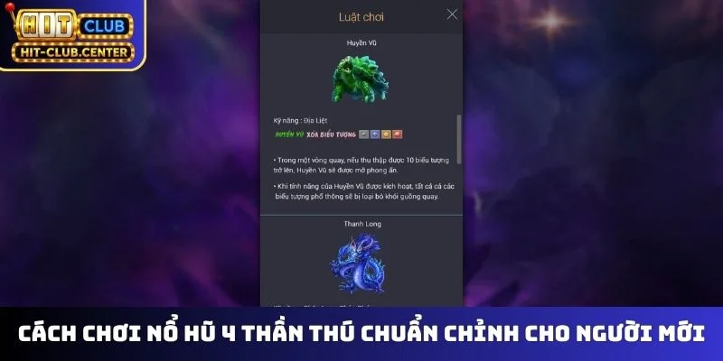 Cách chơi nổ hũ 4 thần thú chuẩn chỉnh cho người mới